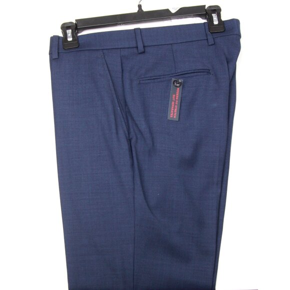 Tommy Hilfiger Mens Modern fit Dress Pants 32Wx30L Blue Solid Wool Blend E04389 - Picture 1 of 4